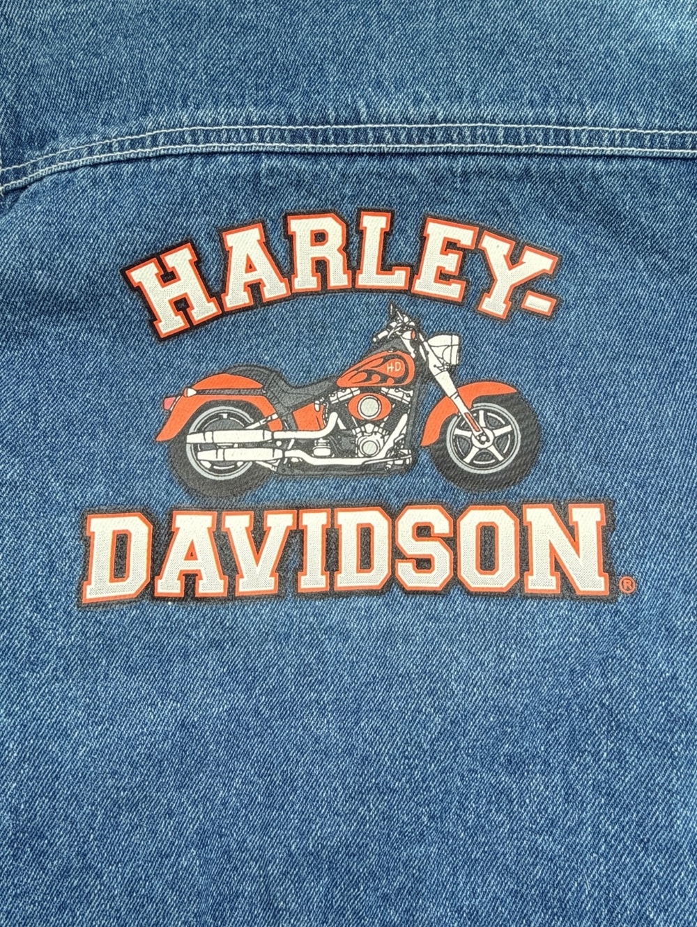 Harley-Davidson 🩵 Kids Denim Jacket Size 6/7 with Logo Patch - Picture 9 of 10